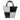 Black and white checkerboard vinyl small biz bag with doodle handle straps