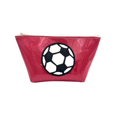 Perfect Little Soccer Pouch! ⚽ Pink Glitter with Soccer Ball Appliqué