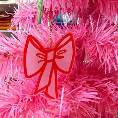 Adorable Pink Bow Tree Ornament! 💖🎀🌟