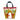 Super cute gingerbread handle bag featuring vibrant green, white, and red glitter canvas details, this charming gingerbread house sparkles on a rich gingerbread-gold glitter vinyl bag. Finished with Julie Mollo! doodle-printed handles, this unique accessory is the perfect signature winter holiday statement piece. Bag is pictured on a white background.