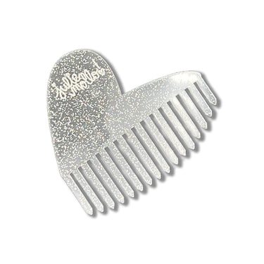 Glitter Acrylic Doodle Heart Hair Comb!