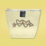 Clear viny travel sized bag with an arrow through two hearts in gold glitter vinyl.