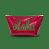 Cute and custom pink glitter infused vinyl pouch with a green glitter "aloha" applique sewn on the front.